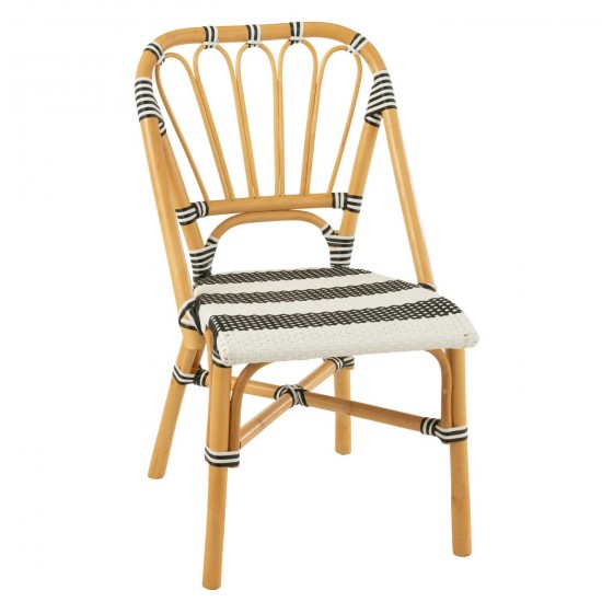 J Line Sedia Live Rattan Plastica Naturale Nero.