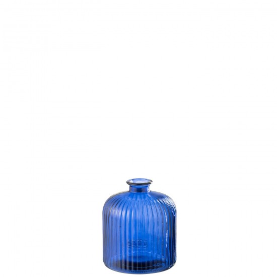 J Line vases Jolipa Vase Bottle Stripe Glass Blue Small.