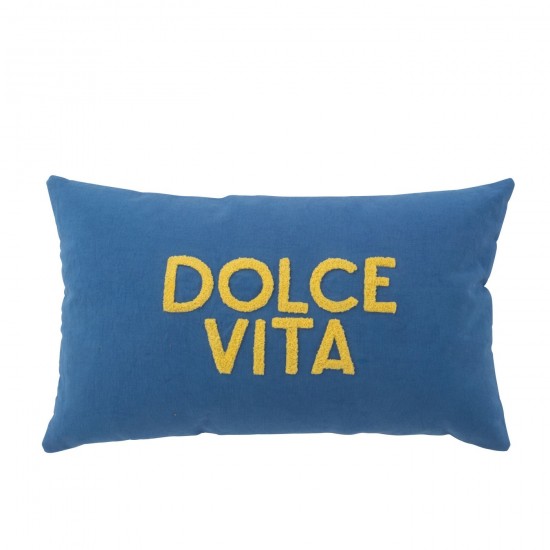 J Line coussins Jolipa Coussin Dolce Vita Coton Bleu Jaune.