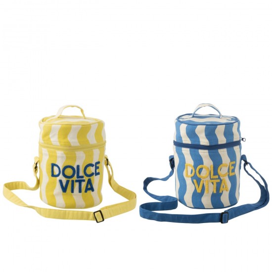 J Line Sacs Isotherme Jolipa Sac Isotherme Dolce Vita Coton Bleu Jaune Assortiment De 2.