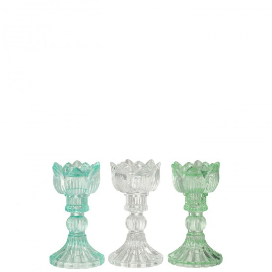 J Line chandeliers candélabres Jolipa Chandelier Rose Froid Verre Mix Assortiment De 3.