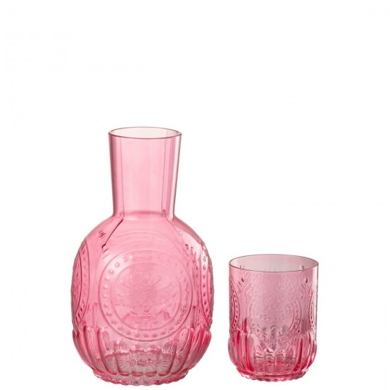 J Line Carafe Pichet Jolipa Carafe Verre Maya Verre Fushia.