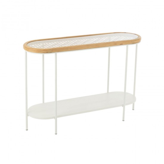 J Line Console Mati Legno Di Abete Ferro Naturale Bianco Mesa Consola Abeto Mate Hierro Natural Blanco.