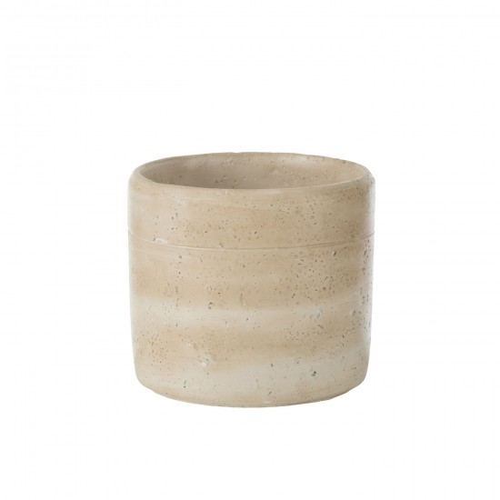 J Line cachepots de fleur Jolipa Cachepot Olina Rond Ciment Creme Large.