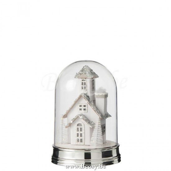Jline Stolp Winter Huis Led Acryl Wit Small.