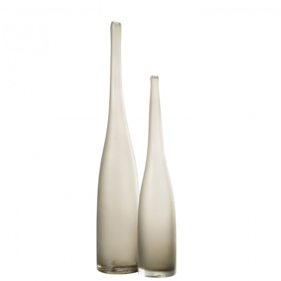 J Line Grands vases Grand vase Vases hauts Vase haut. Jolipa Set 2 Vase Yara Flute Verre Greige.