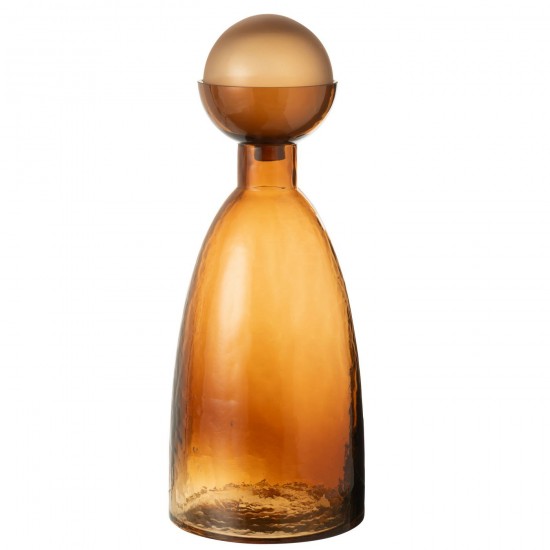 J Line Vase Bottle Cap Yoko Glass Brown Large.