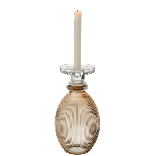 J Line Candleholder Vase Malik Round Glass Taupe Transparent candleholders candle holders candlesticks.