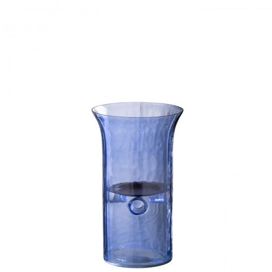 Jline Windlicht Tarifa Smal Glas Blauw Small.