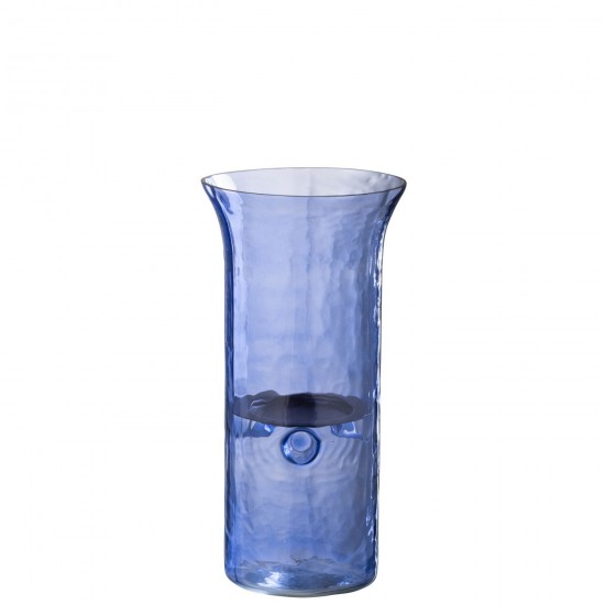 Jline Windlicht Tarifa Smal Glas Blauw Medium.