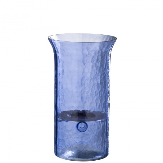 Jline Windlicht Tarifa Smal Glas Blauw Large.