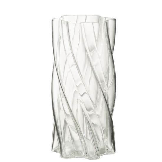 J Line vases Jolipa Vase Swirly Verre Transparent Large.