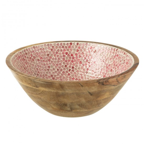Jline Kom Hart Mozaiek Mango Hout Roze Large.
