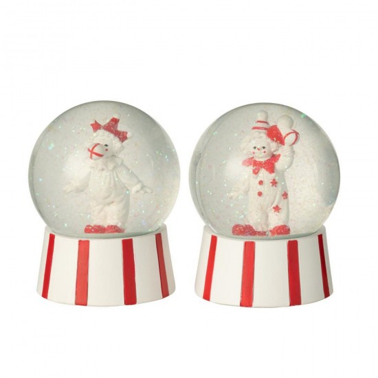 J Line neiges Jolipa Boule De Neige Clown Pierre Rouge Blanc Assortiment De 2.
