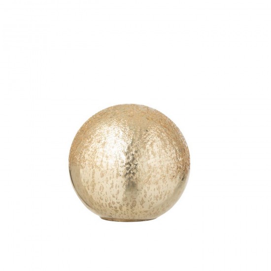 J Line Ball Led Crackled Glass Gold Colored Small.