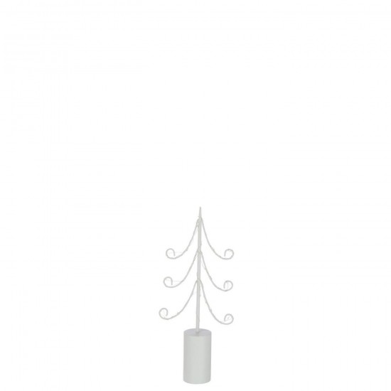 J Line Tree Led Cylinder Base Iron White Small.