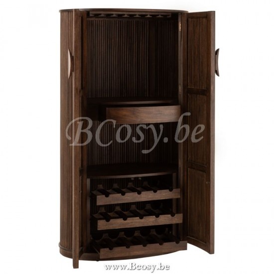 J Line Jline Armadio Bar Reyi Legno Di Mango Marrone Scuro Gabinete De Bar Reyi Madera De Mango Marron Oscuro