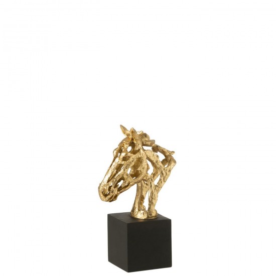 J Line Horse On Base Polyresin Gold Colored Black Small horses.
