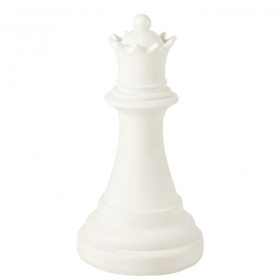 J Line objets Jolipa Pièce D Échecs Reine Polyrésine Blanc.