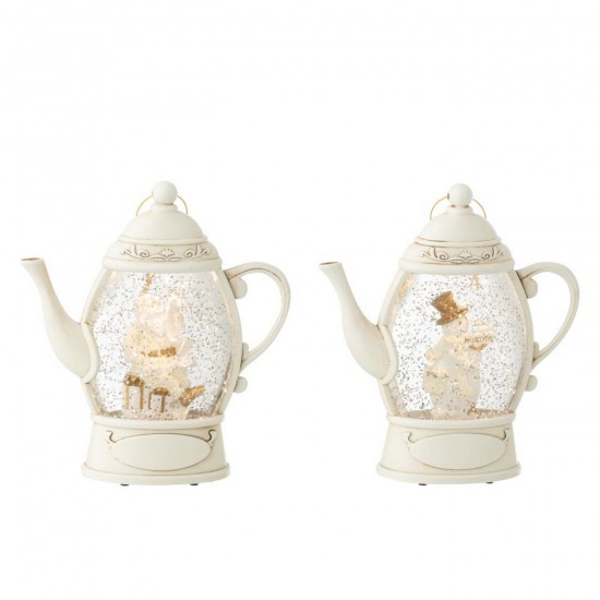 J Line Hanger Water Globe Teapot Plastic White Assortment Of 2 snows.