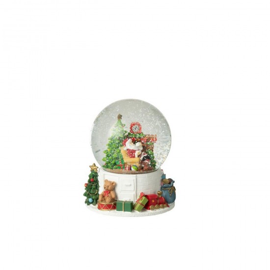 Jline Waterbol Kerstman Schoorsteen Plastiek Meerkleurig.