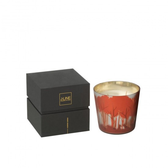 J Line bougies parfumées Jolipa Bougie Parfumée Noa Forêt Soja Rouge Doré Small 50H.