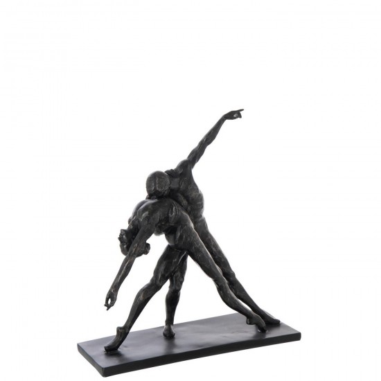 J Line couples paires statuettes Jolipa Couple Sur Base Danse Poudre De Chaux Noir.