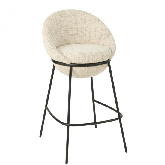 J Line Sgabello Da Bar Ferro Beige Nero Taburete De Bar Plancha Beige Negro.