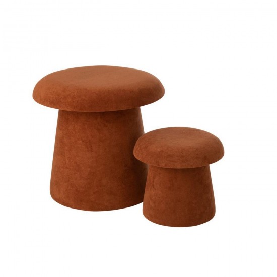 Jline Set Von 2 Hocker Pilz Mdf Terracotta sitzkissens puffs Hockers.