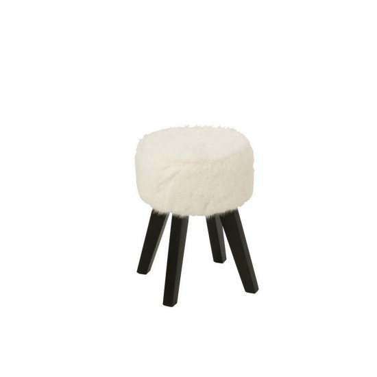 J Line Stool Fur With Wooden Legs Wood White crutches stools.