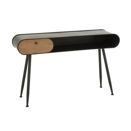 Jline Mesa Consola Wood And Metal Table Console Madera De Abeto Negro Beige Claro.