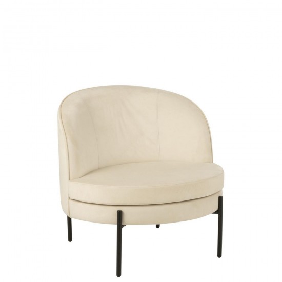 Jline Sillón Plancha Blanco Roto Negro.