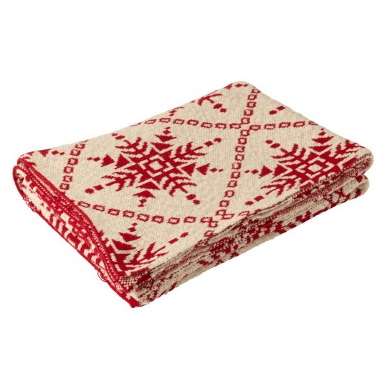 J Line Blanket Snowflakes Cotton White White throw.