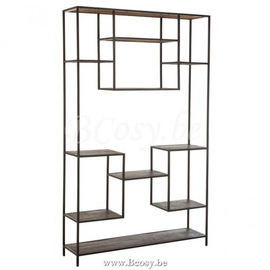 J Line 5637 rek Rayons Regale Furniture Kast Rek Armoire ouverte Open kast Opbergkast Opbergkasten Meubles d appoint rekken Uitstalkasten armoire etagere rek armoires etageres Landelijke stijl Meubels