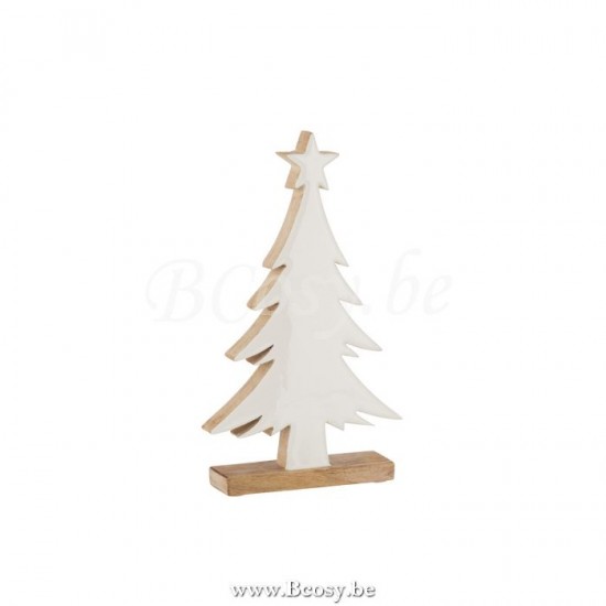 arbres sapins de noel sur pied Jolipa Jline Arbre De Noel Bois De Mangier Blanc Naturel Large