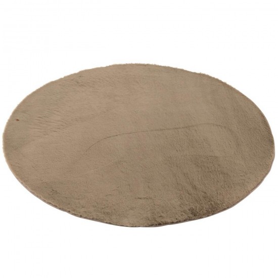 Jline Vloerkleed Cutie Rond Polyester Taupe.