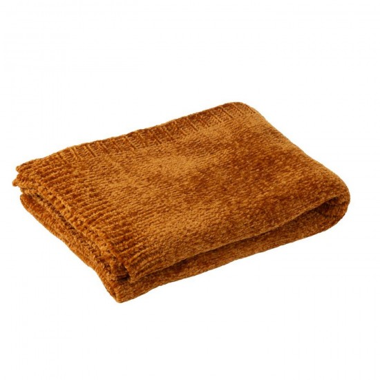 Jline Deken Chenille Polyester Roestbruin.