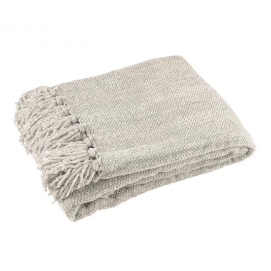 J Line Jolipa Couverture Chenille Polyester Gris.