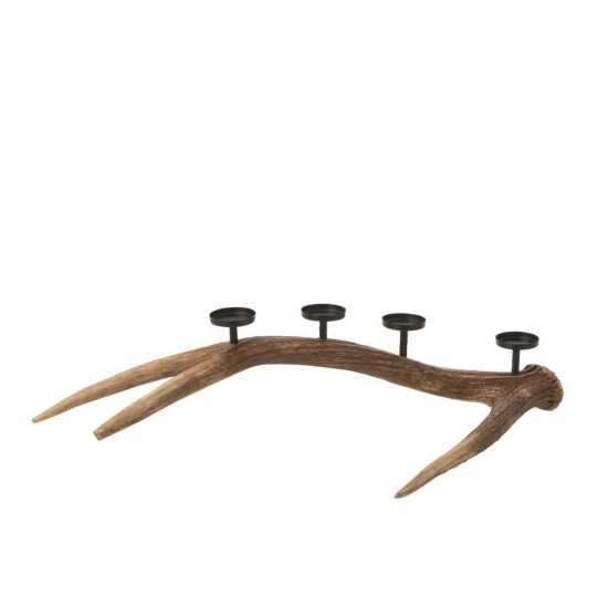 Jline Kaarshouder Antlers Polyresin Bruin Small.