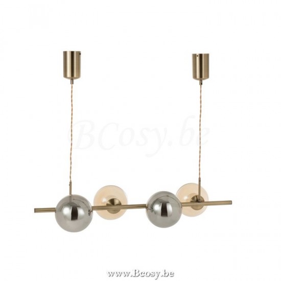 J Line Hanglamp Yuks 4 Lampen Staal Goud