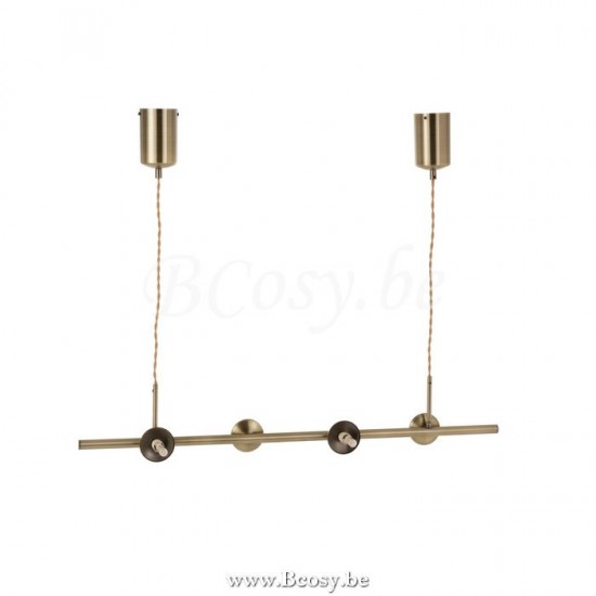 J Line 5734 Hanglamp Yuks 4 Lampen Staal Goud 156H hang pendellampen licht