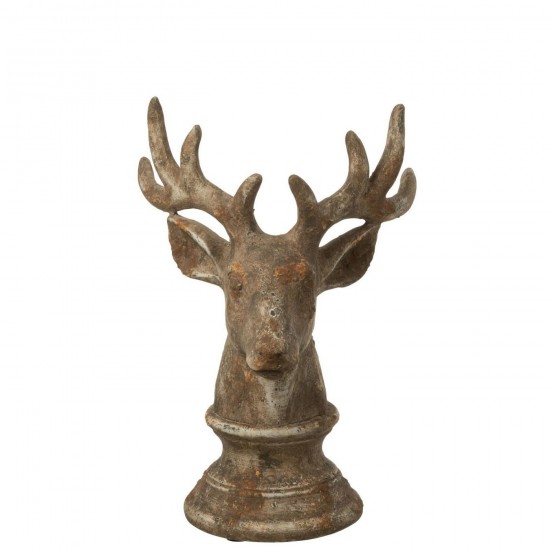 J Line cerfs statuettes Jolipa Cerf Polyrésine Taupe Large.