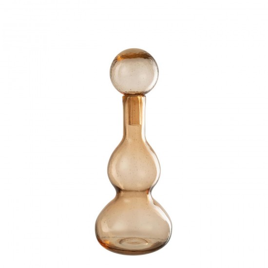 J Line bouteilles Jolipa Flacon Bouchon Carol Verre Caramel Small.