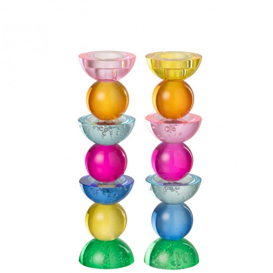 J Line Candle Holder Glass Multicolored Large Assortment Of 2 candleholders candle holders candlesticks.