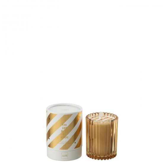 J Line bougies parfumées Jolipa Bougie Parfumée Magic Cire Blanc Doré.