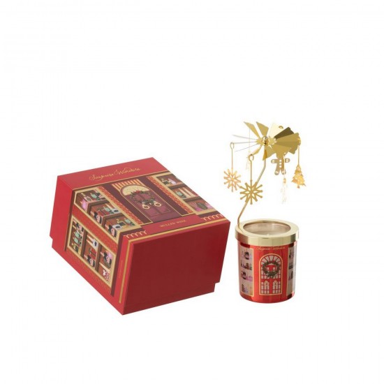 J Line bougies parfumées Jolipa Bougie Parfumée Carousel Surprise Window Cire Corail Multicolore.