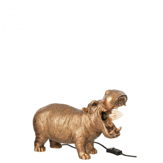 J Line Table Lamp Hippo Polyresin Antique Copper Table Lights.