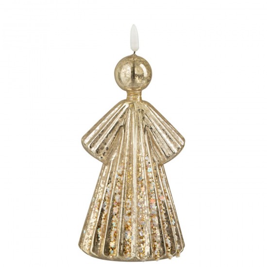 J Line Angelo Led Vetro Oro Large Ángel Led Vidrio Dorado Large.