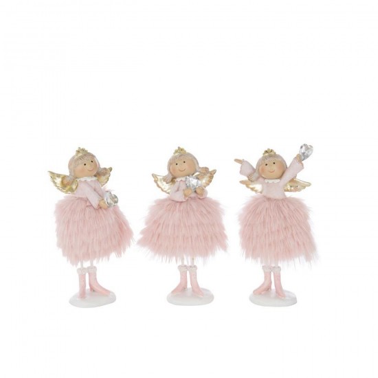 J Line hivers Jolipa Ange Coeur Diamant Polyrésine Rose Clair Large Assortiment De 3.