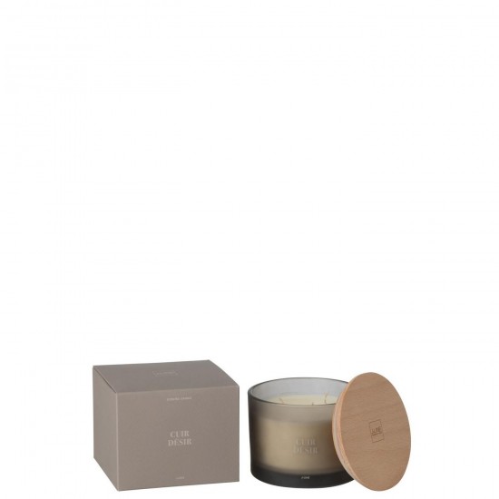 J Line bougies parfumées Jolipa Bougie Senteur Accords Essentiels Cuir Desir 28H.